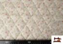 Tissu Matelassé En Coton Double Face Imprimé Floral couleur Rosé