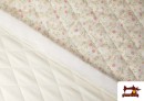 Tissu Matelassé En Coton Double Face Imprimé Floral couleur Rosé