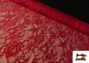 Acheter Tissu Dentelle Florale Colorée couleur Rouge