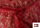 Acheter en ligne Tissu Dentelle Florale Colorée couleur Rouge
