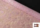 Tissu Dentelle Florale Colorée couleur Mauve