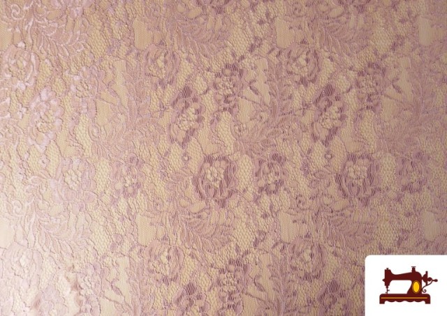Tissu Dentelle Florale Colorée couleur Mauve