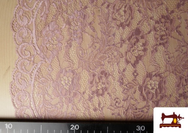 Vente de Tissu Dentelle Florale Colorée couleur Mauve
