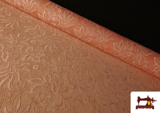 Vente en ligne de Tissu Dentelle Florale Colorée couleur Orange