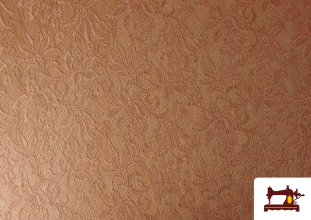 Tissu Dentelle Florale Colorée couleur Orange