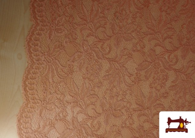 Tissu Dentelle Florale Colorée couleur Orange