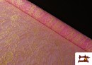 Acheter en ligne Tissu Dentelle Florale Colorée couleur Rose pâle