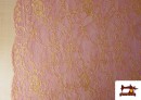 Vente en ligne de Tissu Dentelle Florale Colorée couleur Rose pâle