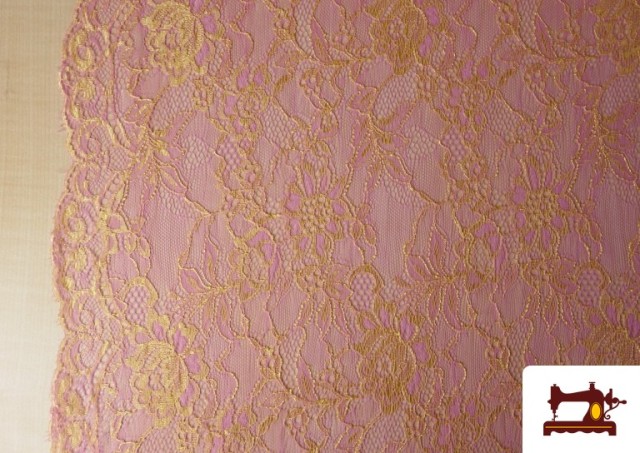 Vente en ligne de Tissu Dentelle Florale Colorée couleur Rose pâle