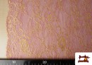 Tissu Dentelle Florale Colorée couleur Rose pâle