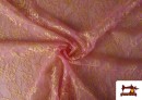 Tissu Dentelle Florale Colorée couleur Rose pâle