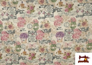 Acheter Toile Imprimé Botanique Floral Vintage 140cm largeur