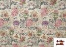 Vente de Toile Imprimé Botanique Floral Vintage 140cm largeur