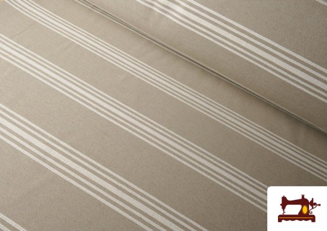 Vente en ligne de Tissu Loneta Panama Rayures couleur Beige