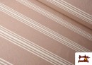 Vente de Tissu Loneta Panama Rayures couleur Rose avec Nuances