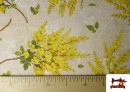 Acheter Tissu Loneta Imprimé Jaune Fleur de Mimosa
