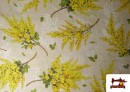 Vente de Tissu Loneta Imprimé Jaune Fleur de Mimosa
