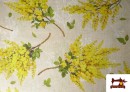 Acheter en ligne Tissu Loneta Imprimé Jaune Fleur de Mimosa