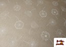 Vente de Tissu Half Panama Imprimé Pissenlit Blanc