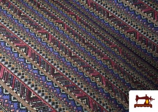 Tissu Jacquard Tissé Ethnique à Cenefas