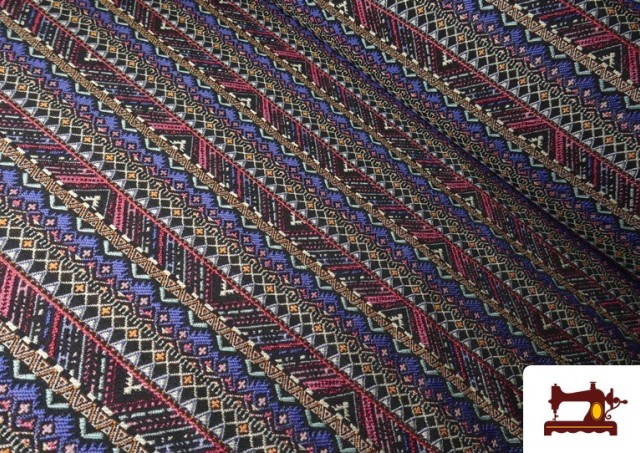Tissu Jacquard Tissé Ethnique à Cenefas