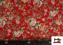 Acheter en ligne Tissu Coton Imprimé Traditionnel Floral couleur Rouge