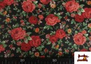Vente de Tissu Coton Imprimé Traditionnel Floral couleur Noir