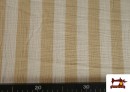 Acheter en ligne Tissu Mousseline de Coton Rayures Beige