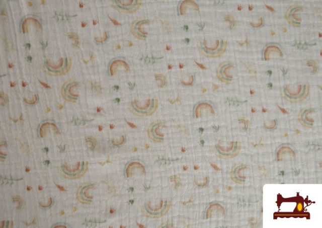 Vente de Tissu Mousseline Arc-en-ciel Enfant