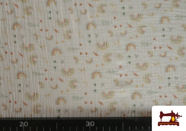 Acheter en ligne Tissu Mousseline Arc-en-ciel Enfant