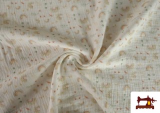 Vente en ligne de Tissu Mousseline Arc-en-ciel Enfant