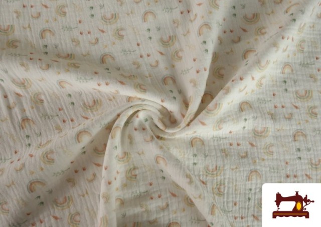Vente en ligne de Tissu Mousseline Arc-en-ciel Enfant