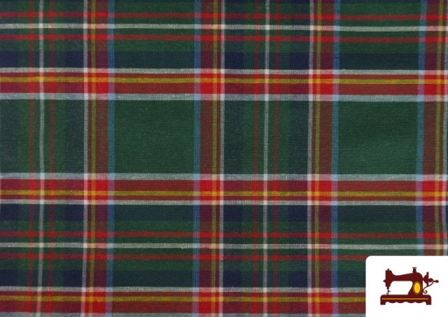 Acheter en ligne Tissu Écossais à Grands Carreaux pour Nappes et Décoration couleur Vert Bouteille