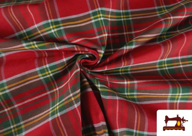 Acheter en ligne Tissu Écossais à Grands Carreaux pour Nappes et Décoration couleur Rouge