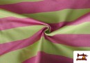 Vente en ligne de Tissu Toile Rayures Colorées Estivales couleur Vert