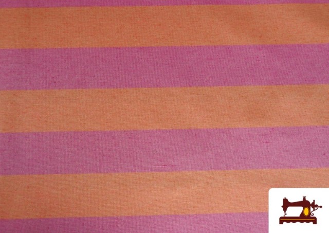 Tissu Toile Rayures Colorées Estivales couleur Orange