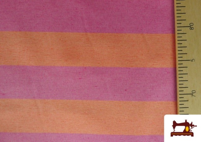 Tissu Toile Rayures Colorées Estivales couleur Orange