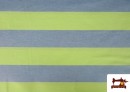 Vente de Tissu Toile Rayures Colorées Estivales couleur Bleu