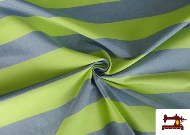 Tissu Toile Rayures Colorées Estivales couleur Bleu