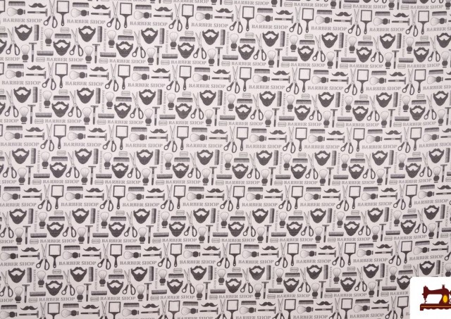 Tela Estampada Con Motivos De Peluqueria Barber Shop